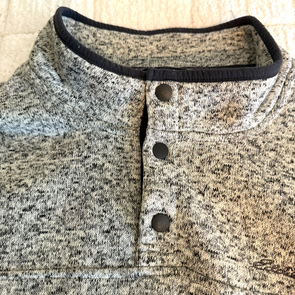 Eddie Bauer Mens Gray Fleece Mock Pullover Henley Sweater Sweatshirt Size XL - Picture 5 of 12